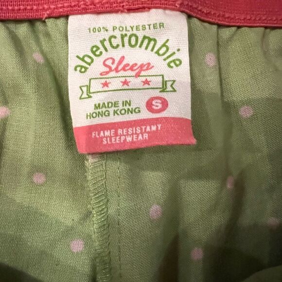 Vintage Abercrombie kids size small green with pink polka dots sleep shorts - Picture 3 of 5